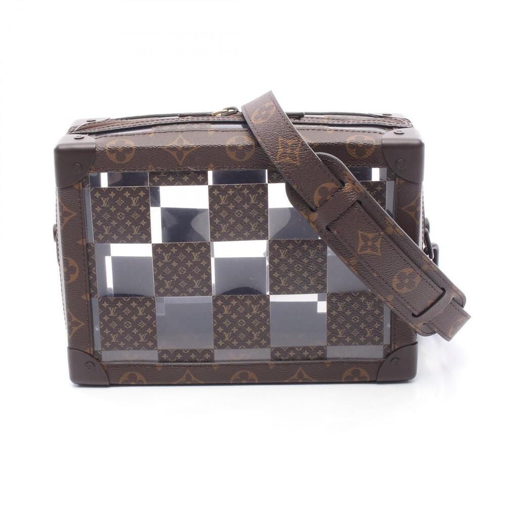 Louis Vuitton Slim Soft Trunk Shoulder Bag Canvas Monogram Brown